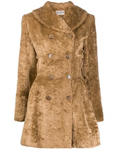 Фактурное двубортное пальто Alaïa pre-owned