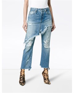 Двухслойные джинсы с необработанными краями R13