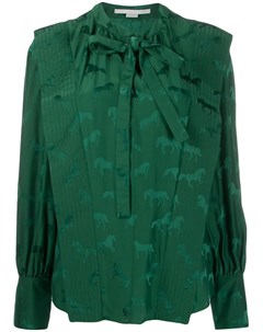 Жаккардовая блузка с завязками Stella mccartney
