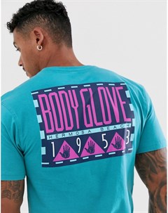 Синяя футболка с принтом на спине Body glove