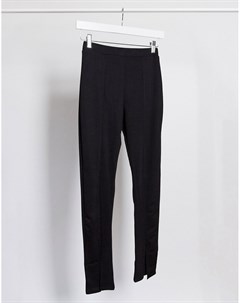 Черные узкие брюки с разрезами Fashionkilla