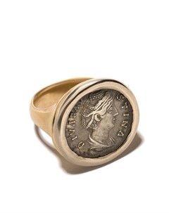 Золотое кольцо печатка с гравировкой Hum
