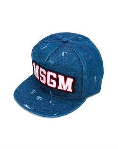 Джинсовая кепка с логотипом Msgm kids
