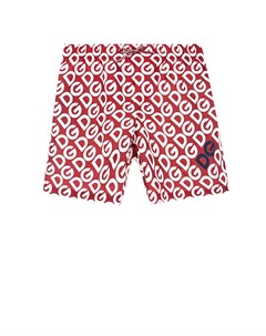 Бордовые шорты для купания с логотипом детские Dolce&gabbana