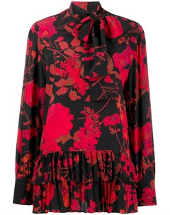 Блузка с цветочным принтом и плиссировкой Valentino