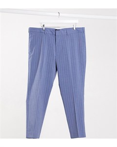 Синие брюки до щиколотки в полоску PLUS New look