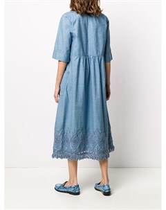 Расклешенное платье из ткани шамбре Zucca
