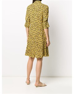 Платье рубашка с леопардовым принтом и складками на подоле Seventy