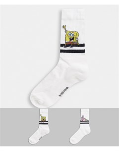 Набор из 2 пар спортивных носков с дизайном Губка Боб Asos design