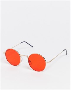 Круглые солнцезащитные очки с красными стеклами Burton menswear