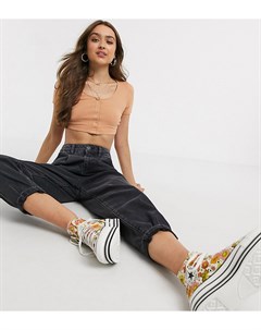 Кроп топ в рубчик на кнопках ASOS DESIGN Petite Asos petite