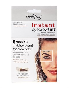 Краска хна в капсулах для бровей с эффектом татуажа темно коричневый Eyebrow Tint Dark Brown 15 шт Godefroy