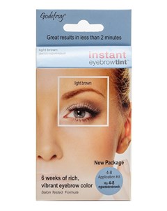 Краска хна в капсулах для бровей с эффектом татуажа светло коричневый Eyebrow Tint Light Brown 4 шт Godefroy