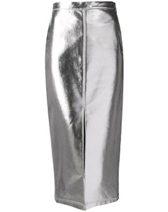 Юбка с завышенной талией и эффектом металлик Fendi