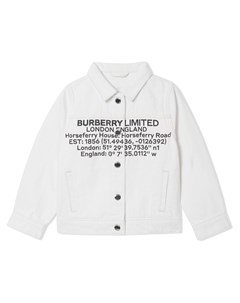 Джинсовая куртка с принтом Burberry kids