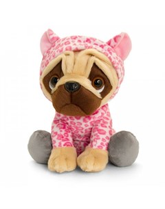Мягкая игрушка Мопс Pugsley в наряде розового леопарда 22 см Keel toys