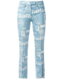 Расклешенные джинсы с принтом Galliano Team John galliano pre-owned