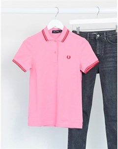 Розовая рубашка с двойным кантом Fred perry