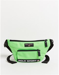 Неоново зеленая сумка кошелек на пояс Sport Polo ralph lauren