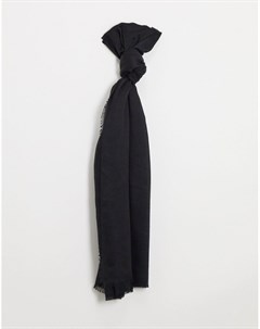 Черный легкий шарф с необработанным краем Asos design