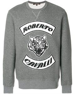 Джемпер с логотипом и тигром Roberto cavalli