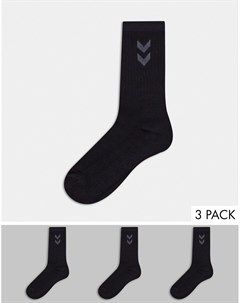 Набор из 3 пар черных носков Hummel