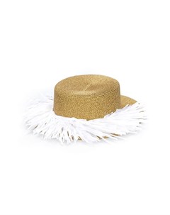 Плетеная шляпа с эффектом металлик и бахромой Mimisol