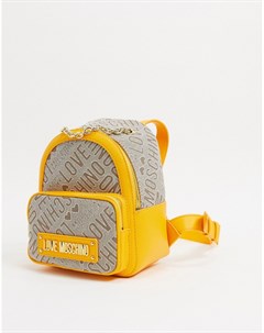 Желтый рюкзак с логотипом Love moschino