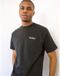 Черная футболка с карманом и логотипом Kickers