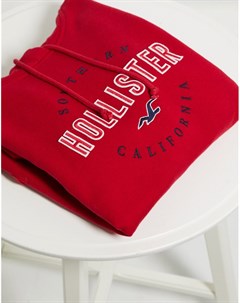 Красный худи с логотипом Hollister