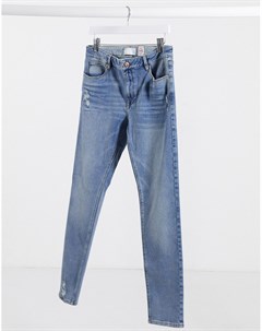 Синие потертые джинсы скинни плотностью 12 5 унции Asos design