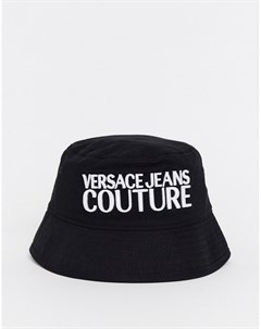 Черная панама с логотипом Versace jeans couture