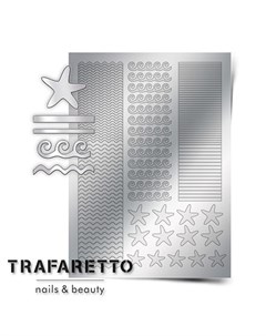 Металлизированные наклейки Sea 03 серебро Trafaretto