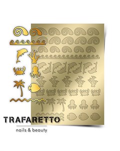 Металлизированные наклейки Sea 05 золото Trafaretto