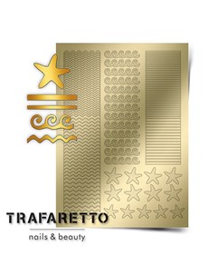 Металлизированные наклейки Sea 03 золото Trafaretto