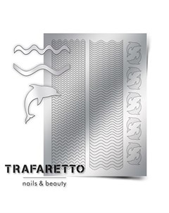 Металлизированные наклейки Sea 02 серебро Trafaretto