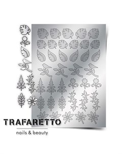 Металлизированные наклейки FL 02 серебро Trafaretto