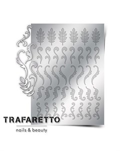 Металлизированные наклейки FL 03 серебро Trafaretto