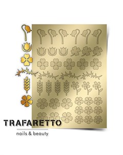 Металлизированные наклейки FL 01 золото Trafaretto