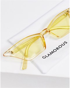 Солнцезащитные очки кошачий глаз с желтыми стеклами Glamorous