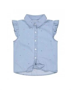 Джинсовая рубашка с коротким рукавом голубой Mothercare