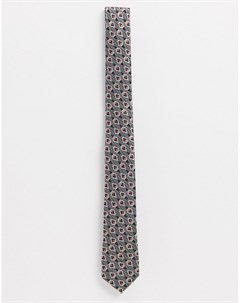 Серебристый узкий галстук с абстрактным принтом Asos design
