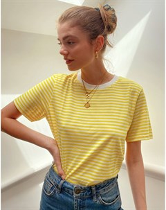 Желтая футболка в полоску Femme Selected