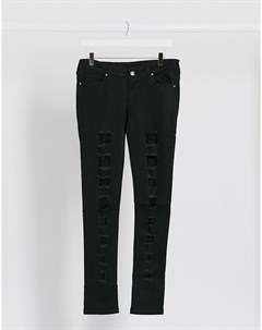 Черные облегающие джинсы с рваной отделкой Criminal damage