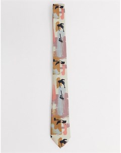Узкий галстук с абстрактным принтом Asos design
