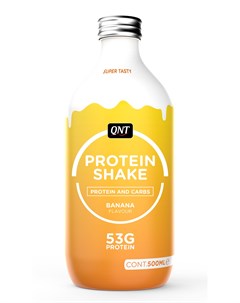 Продукт специальный пищевой Протеин коктейль со вкусом банана PROTEIN SHAKE glass bottle Banana 500  Qnt
