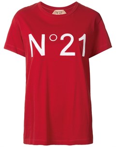 Футболка с круглым вырезом и логотипом No21