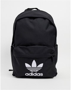 Черный рюкзак с логотипом трилистником Adidas originals