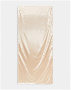 Широкий атласный платок бежевого цвета Asos design