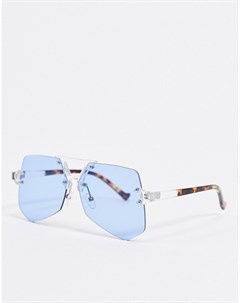 Солнцезащитные очки в прозрачной оправе с синими стеклами Svnx